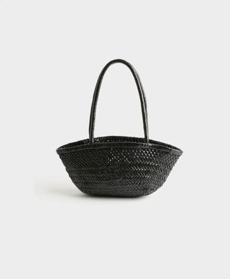 MANEBI Panier Bag Leather, Black