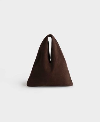 MANEBI Louis Suede Tote, Brown