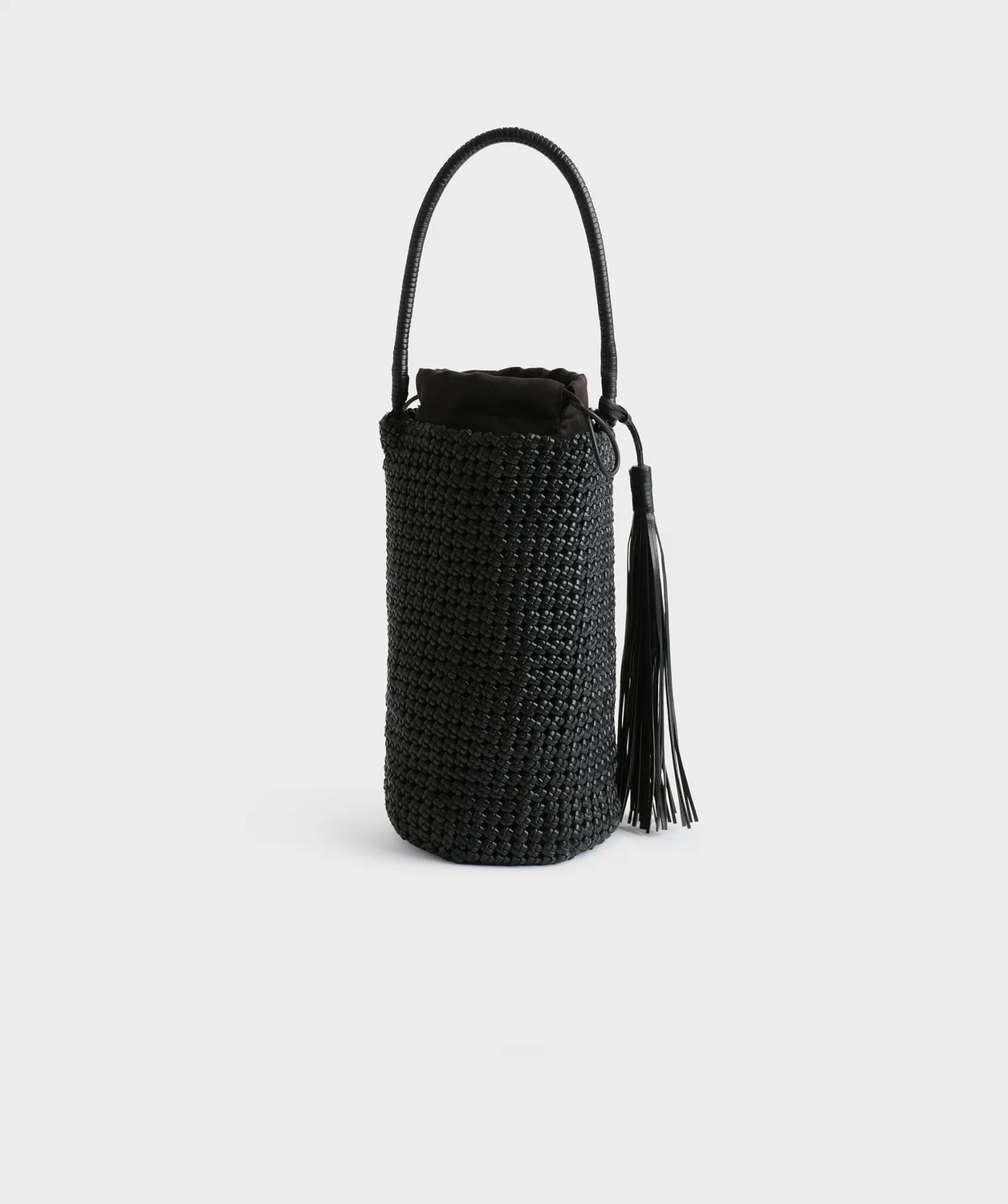 MANEBI, Knot Bucket Leather Bag, black