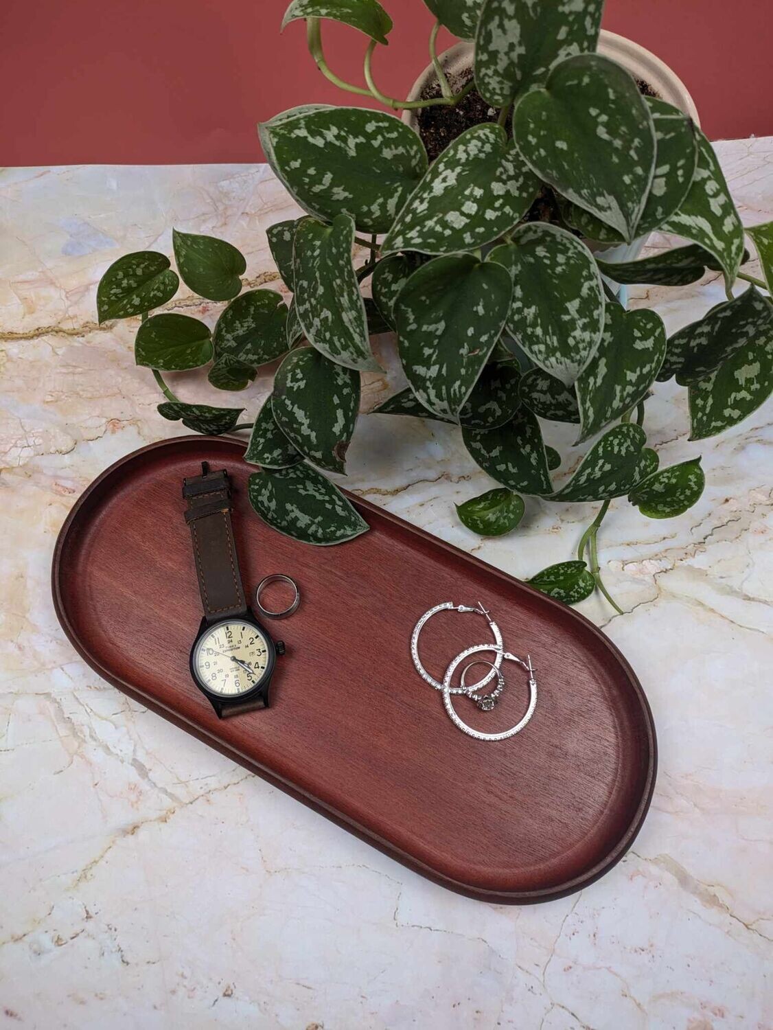 Oval Brazilian Redwood Tray