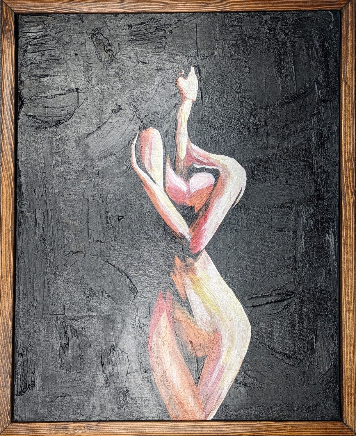 Original Abstract Nude Painting Front Facing
