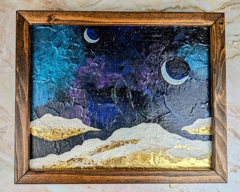 Original Galaxy Triptych Painting