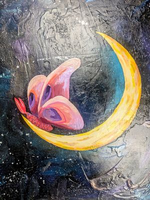 Moth on a Crescent Moon