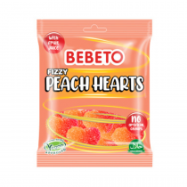 BEBETO PRE PACK FIZZY PEACH HEARTS 10X150G