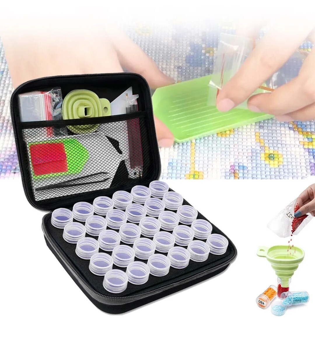 Diamond Painting Tools Kit Embroidery Storage Box Pen Cross Stitch Accessories