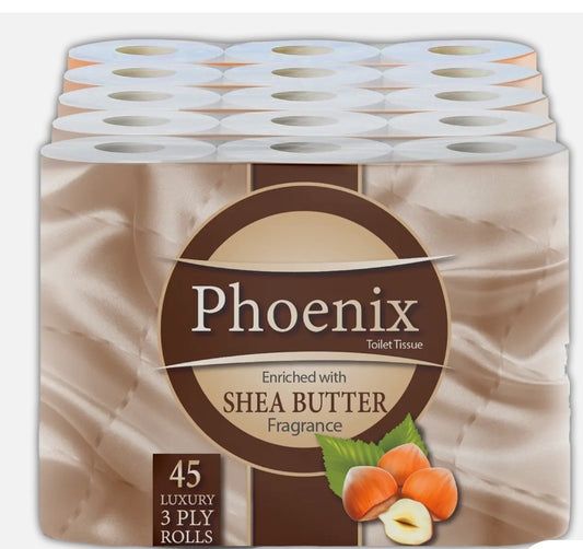 45 Roll Bulk Buy - Quilted 3 Ply Shea Butter Fragranced Toilet Rolls Bulk