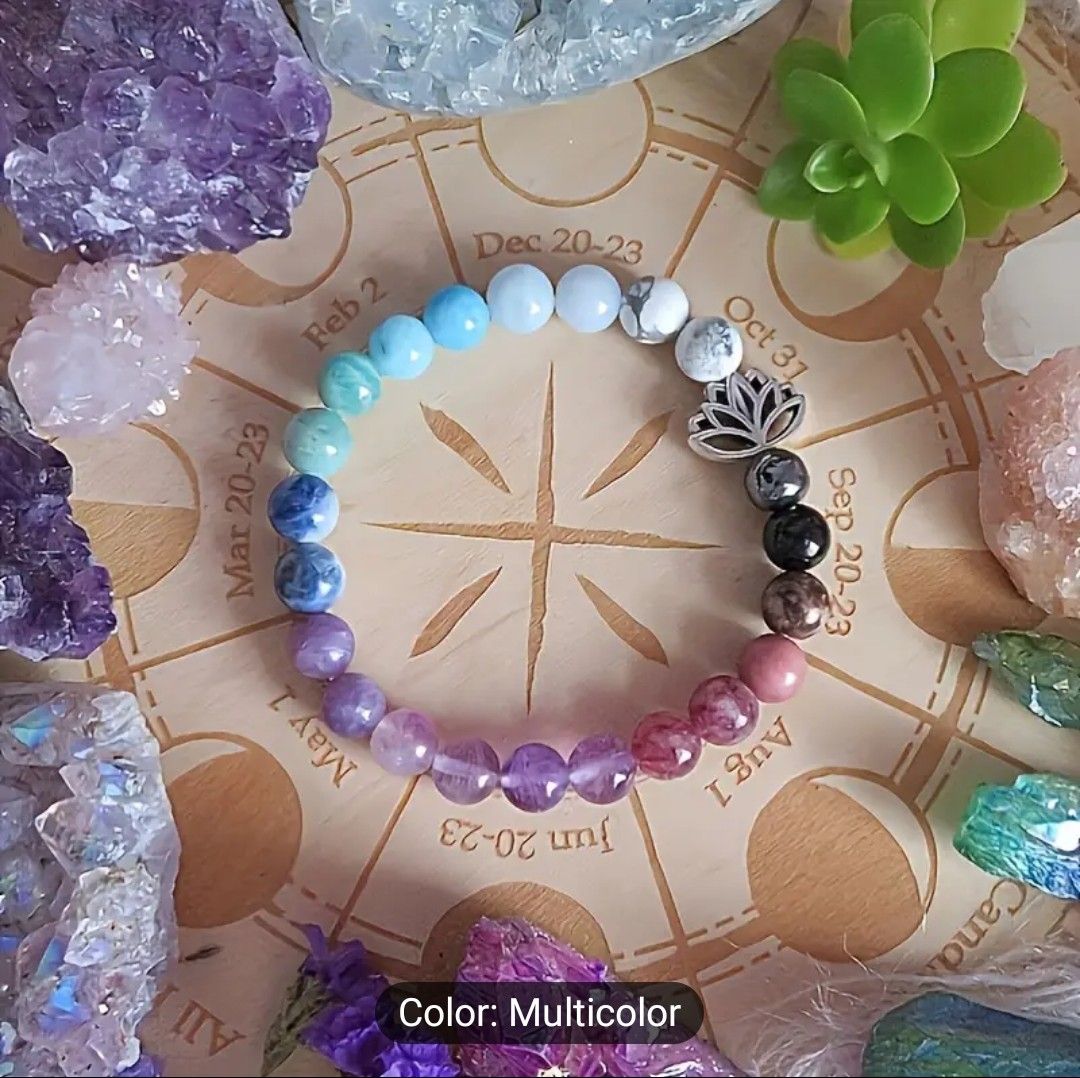 1pc/Anxiety Relief Affirmation Beaded Stretch Bracelet, Spiritual Bracelet Peace, Tranquility, Self-Love, Calm Jewelry