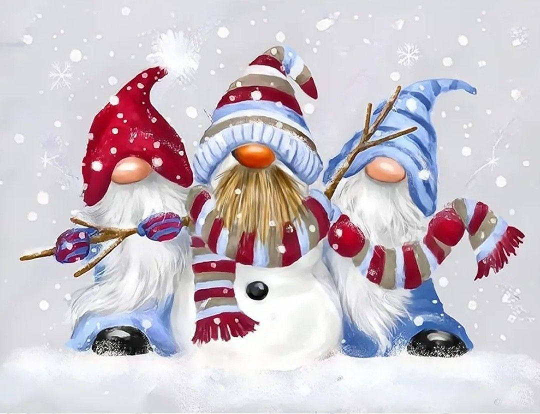 NAIMOER Winter Gnomes Diamond Painting Kits for Adults, Christmas Diamond Painting Kits for Adults Kids, DIY Full Drill Snow Diamond Art Christmas Diamond Painting for Home Decor 30x40cm