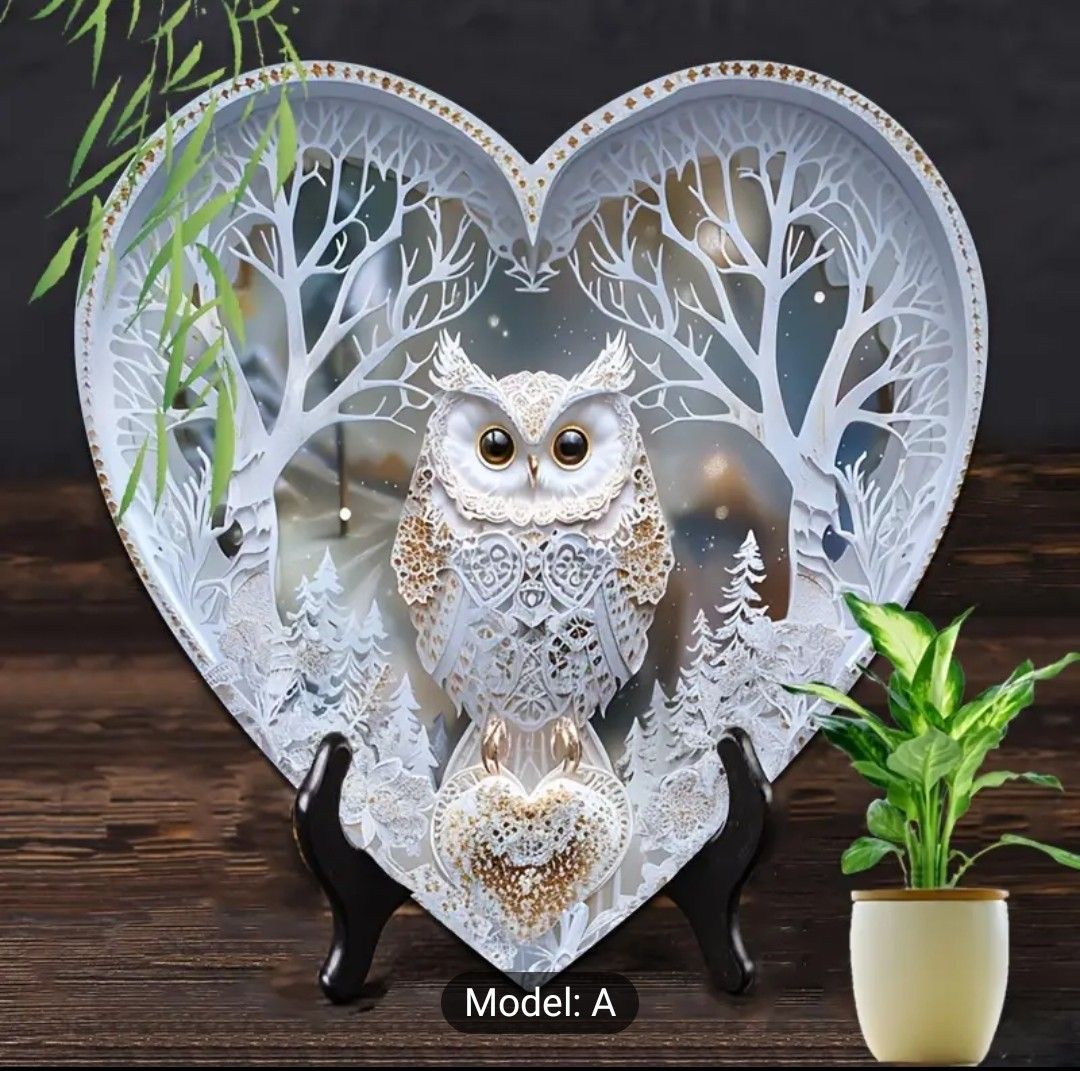 Charming Owl &amp; Winter-Themed Heart-Shaped Wooden Sign - Perfect For Wreaths, Doors, Walls &amp; More | Versatile Home &amp; Farmhouse Decor