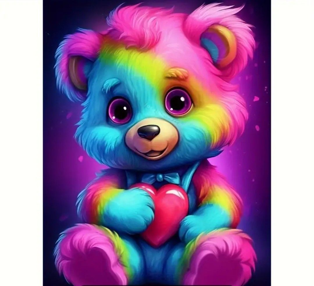 1pc Vibrant Bear Pattern 5D Diamond Art Painting Kit - DIY Round Full Artificial Diamond Mosaic Craft for Handmade Home Wall Decor - Frameless, 30x40cm/11.8x15.7inch, Suitable for Creative Beginners a