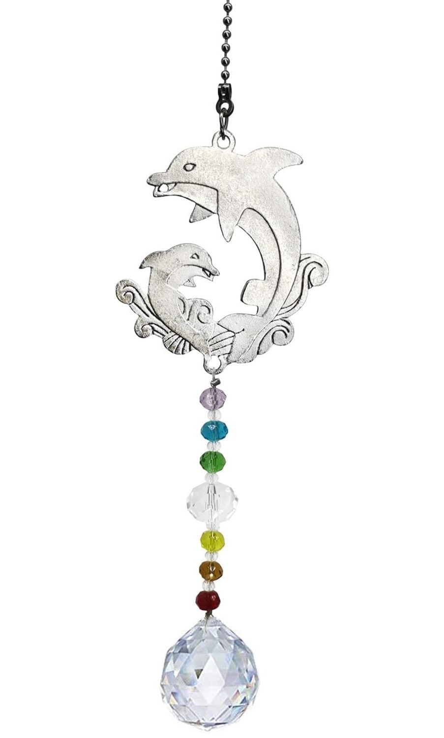 Window Hanging Suncatcher with Crystal, Hanging Rainbow Maker Ornament for garden corridors and Home Decoration (dolphin)
