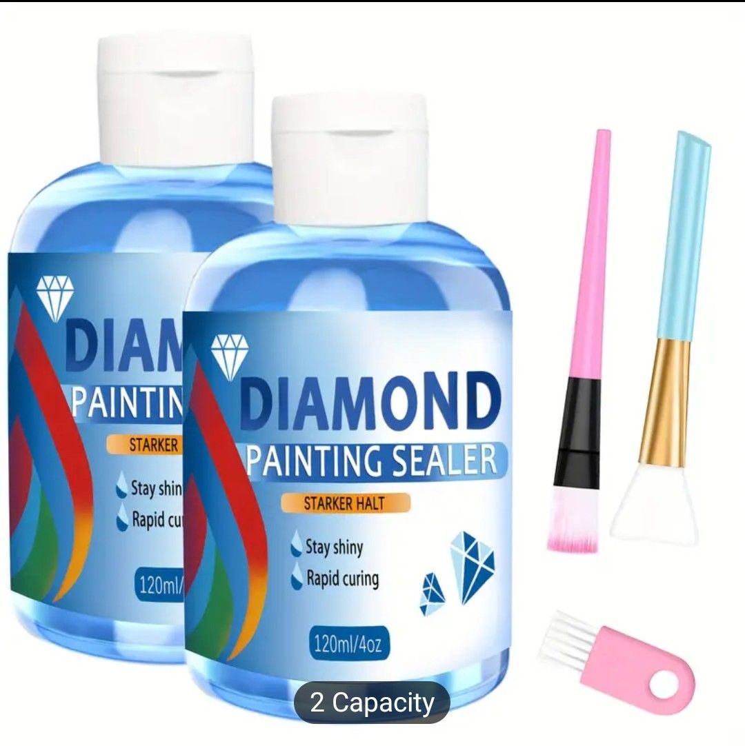 120ml PVA Diamond Painting Sealer Kit, Gloss Finish, Permanent Shine &amp; Protection for Diamond Art, Jigsaw Puzzles &amp; Craft Glue