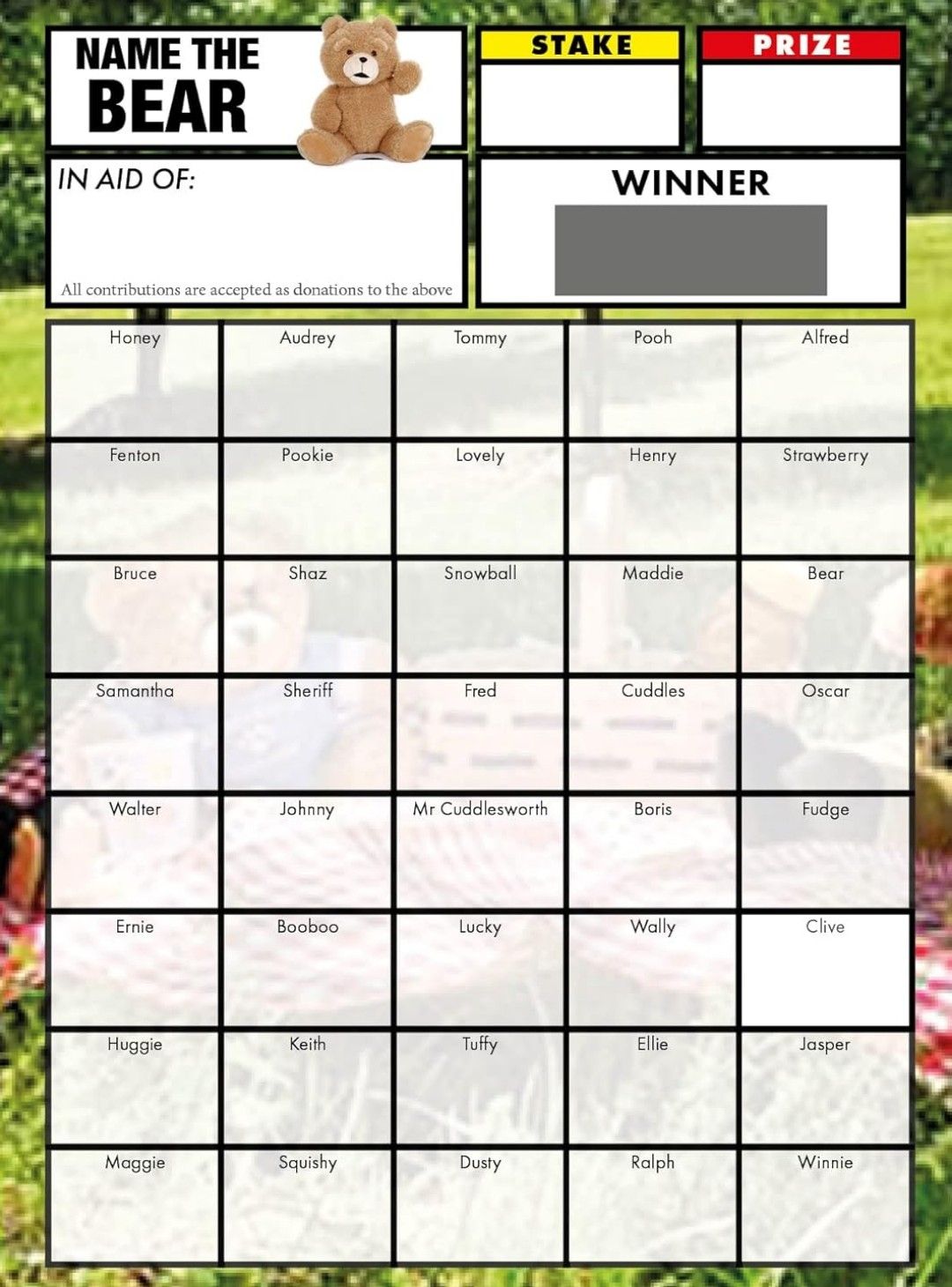 Totally Bonkers - Teddy Bear Fundraising Scratch Cards - 40 Square - A6 (148x105mm) - 10 Pack - TB0057 - Blind Card