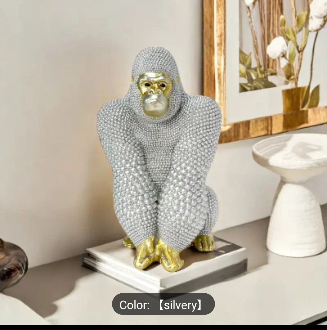 Point Bead Gorilla Decoration, Living Room TV Cabinet Room Study Decoration, Housewarming Gift Wedding Gift, Valentine&#39;S Day Easter Santa Pa Perfect Gift