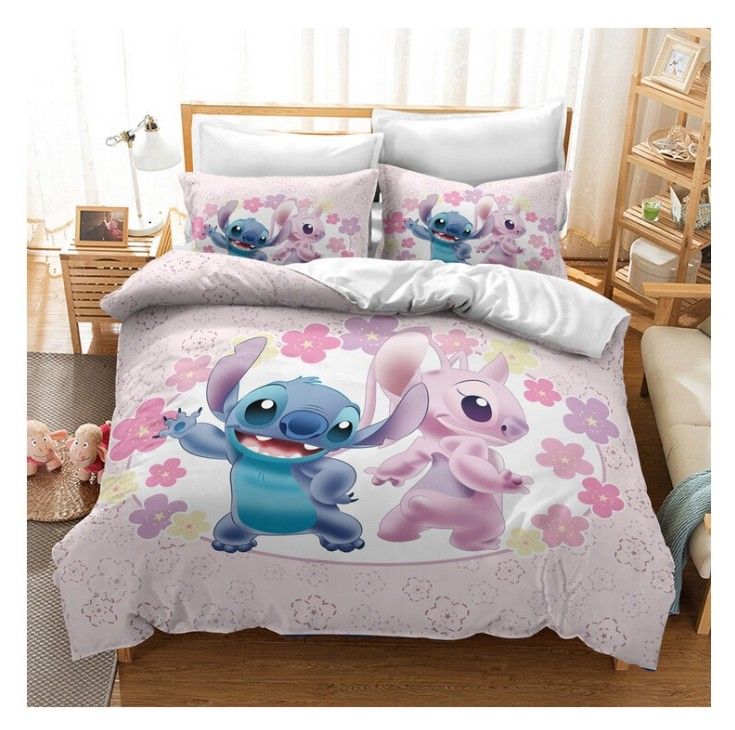 Pattern 08, Double) Lilo Stitch Bedding Double Duvet Cover Set