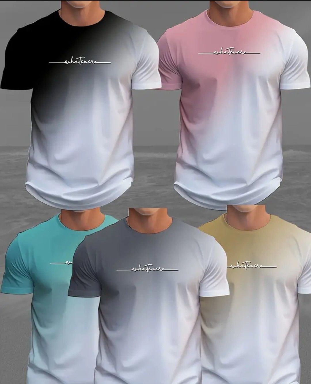 Men&#39;s Gradient 3D Print T-Shirts - Breathable, Stretchy Polyester Blend, Crew Neck, Short Sleeve - Perfect for Summer &amp; Sports sent Random