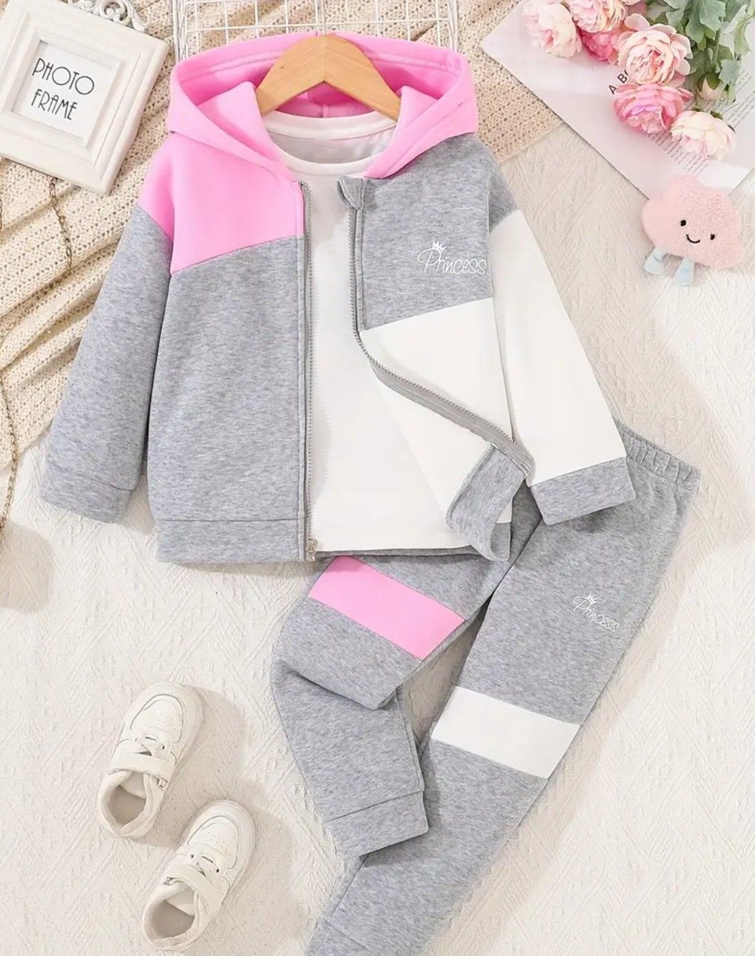 Girls&#39; 2pcs Casual Hoodie &amp; Joggers Set - Colorblock Letter Print, Long Sleeve, Knit Fabric - Perfect for Fall/Winter, Perfect for Outdoor