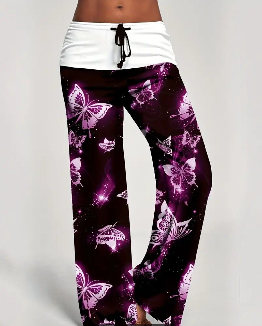 Floral Print Drawstring Pants, Casual Elastic Waist Wide Leg Pants, Women&#39;s Clothing