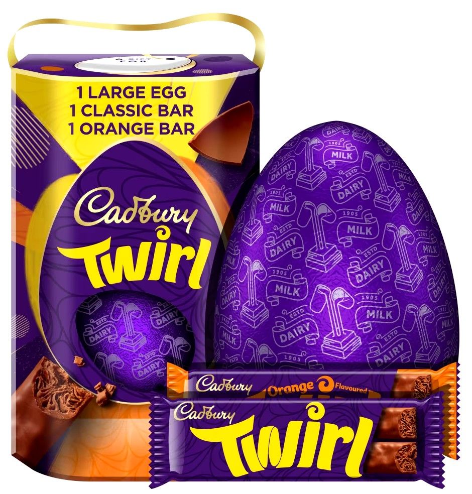 Cadbury Twirl Milk Chocolate &amp; Orange Easter Egg 241g