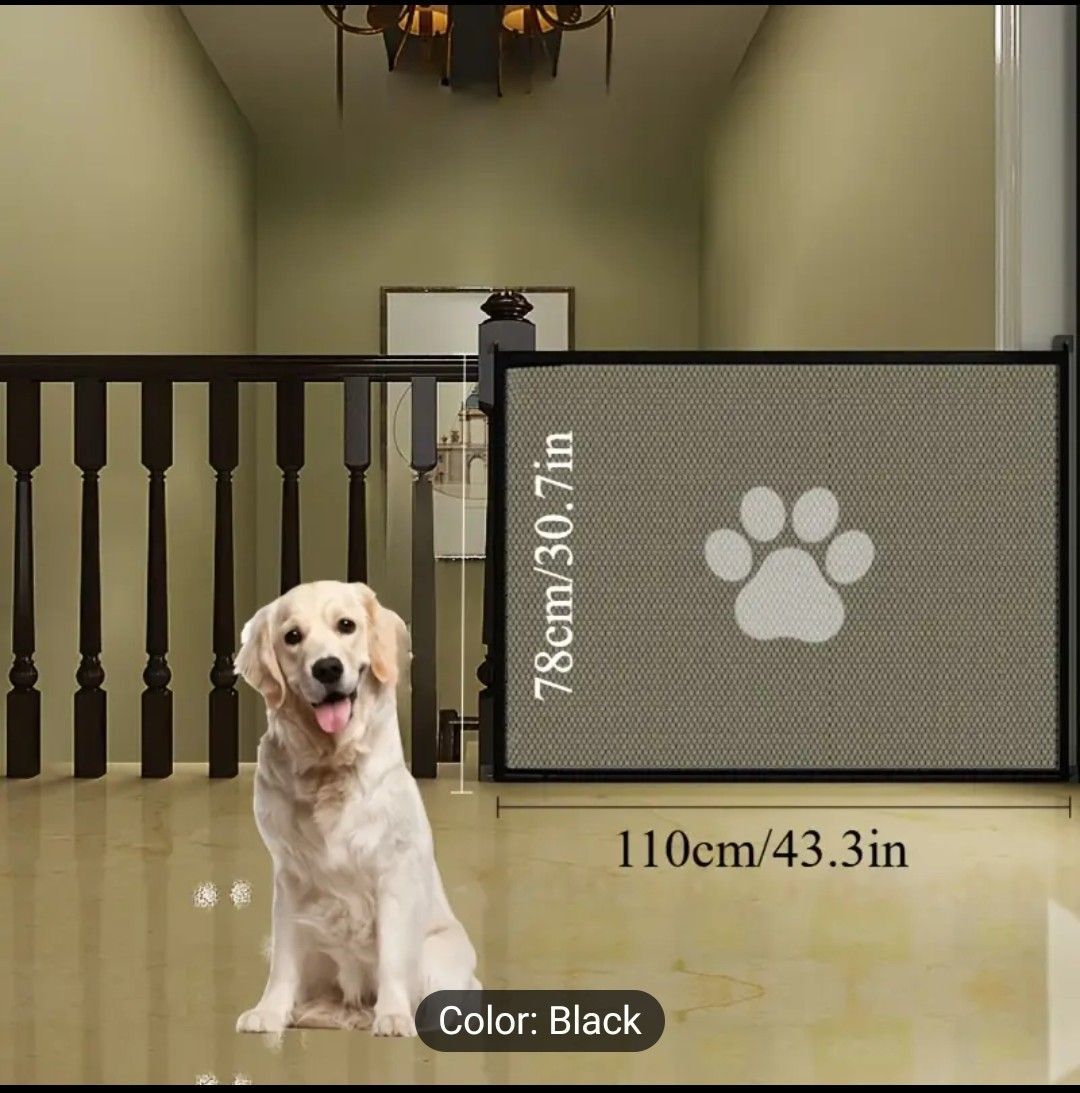 1 Petsafe Adjustable Non Jumping Safety Door, Suitable for Doorways - Easy to Install Mesh Dog And Cat Isolation Fence, Durable Material