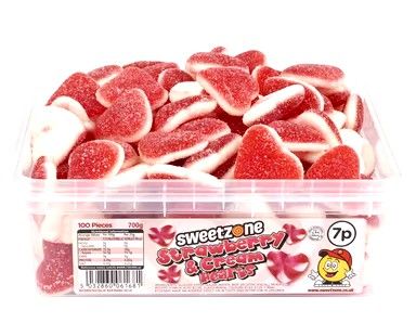Sweetzone Strawberry &amp; Cream Hearts Tub 700g