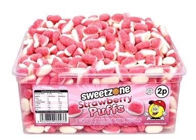 Sweetzone Strawberry Puffs Tub 805g