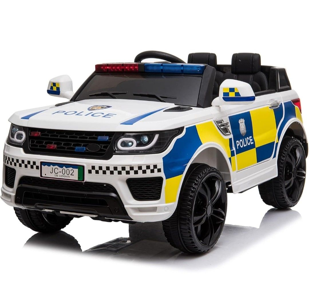 Electric Toys Police Cars,12V Dual Drive Electric Off Road Jeep Car with 2.4G Remote Control and Led Lights,Portable 3 Speed Modes Toy Police Car for 3-8 Years Children