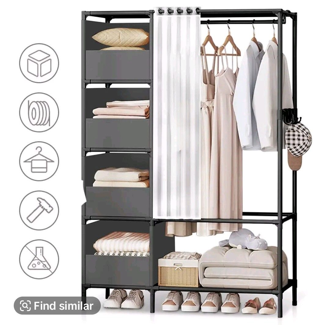 Heavy duty metal garment shelf hanging rack