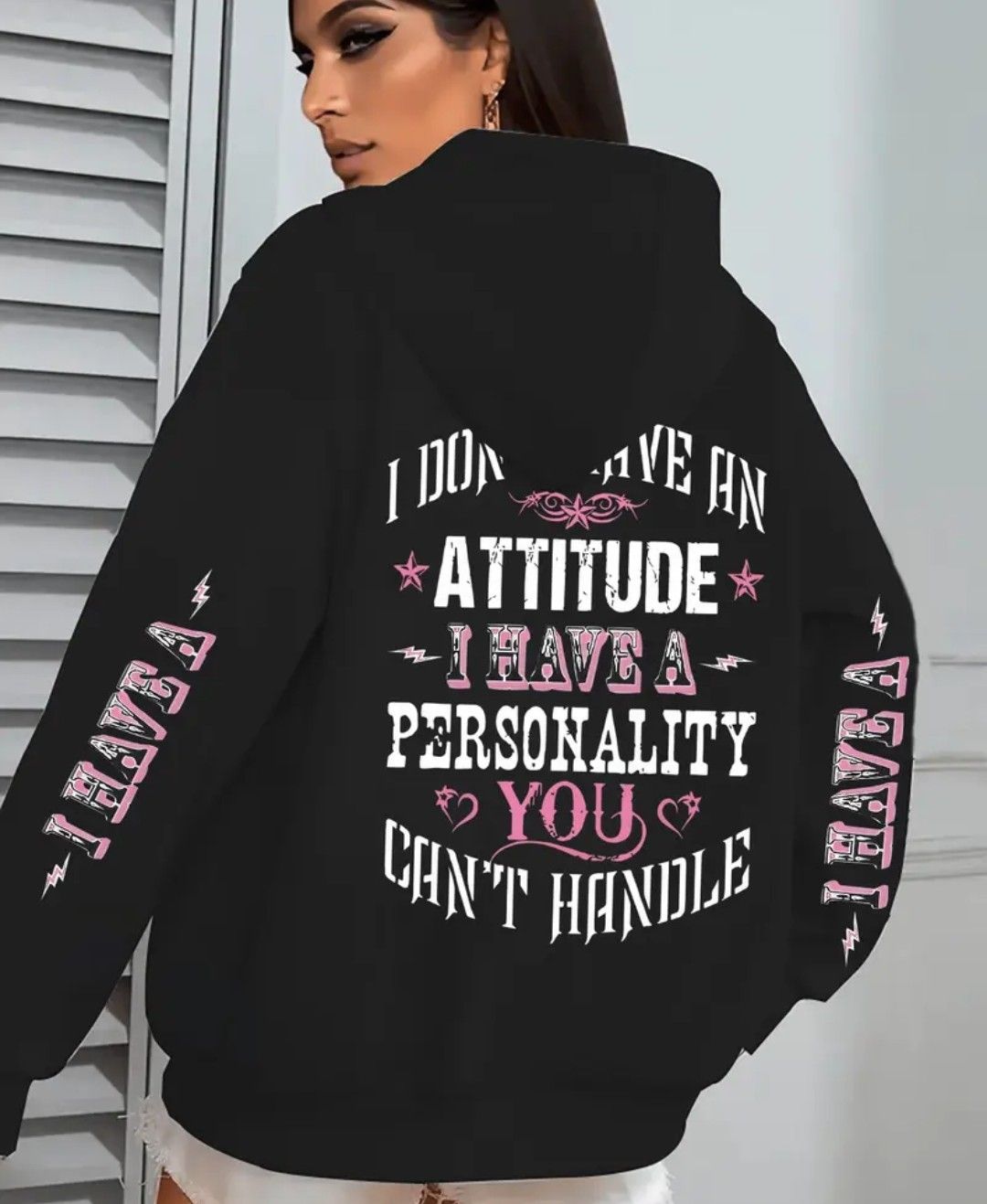 Women&#39;s Casual Zip-Up Hoodie with Pink Letter Print, Comfortable Polyester Sweatshirt Jacket with Pockets - Stylish Fall/Winter Apparel, Sweater Hoodie