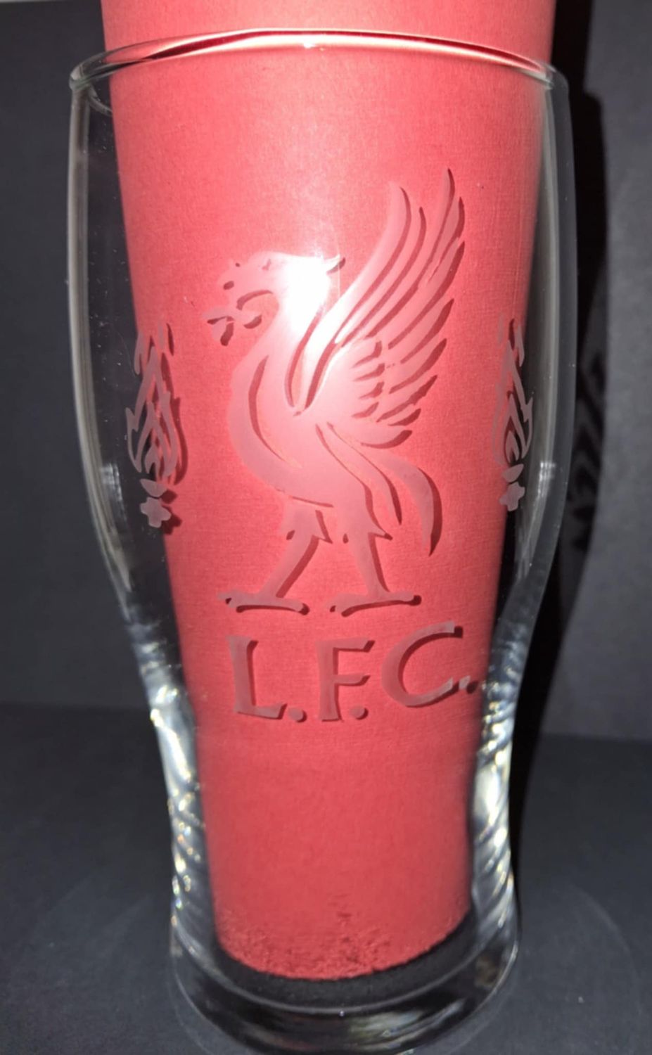 Football personalised Etched pint glass