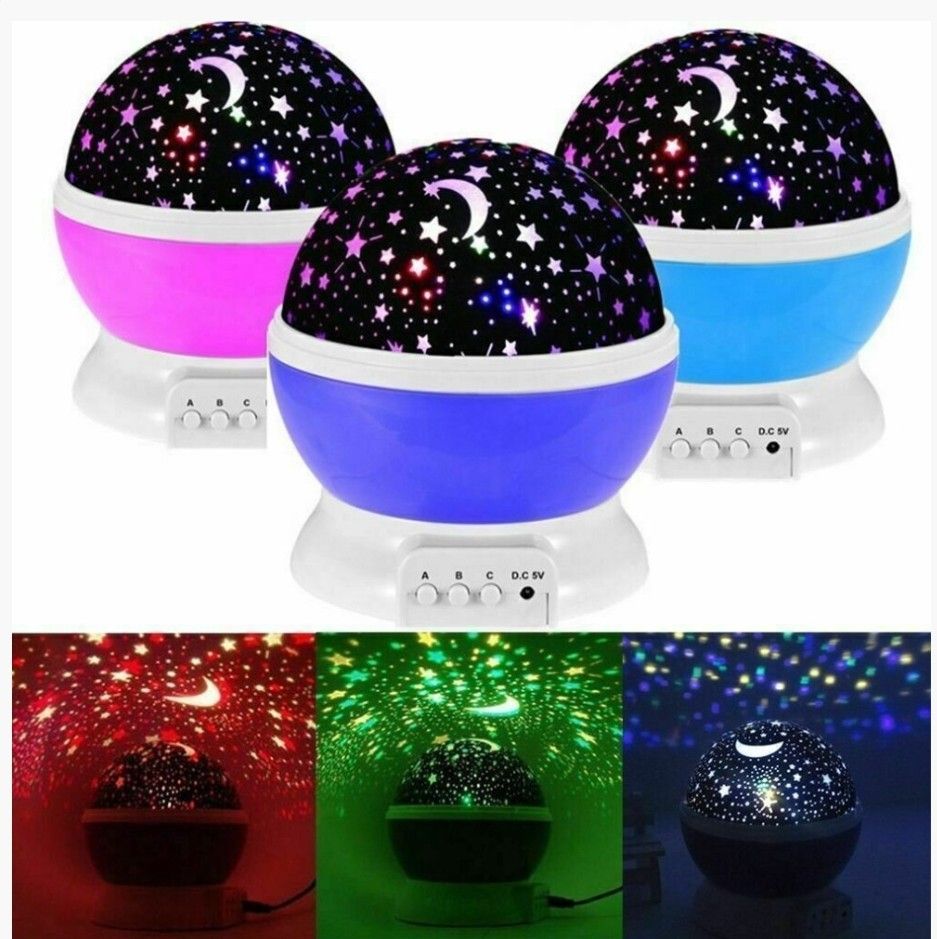 NIGHT SKY LIGHT ROTATING PROJECTION STARS LAMP PROJECTER DISCO FOR BABY KIDS GN