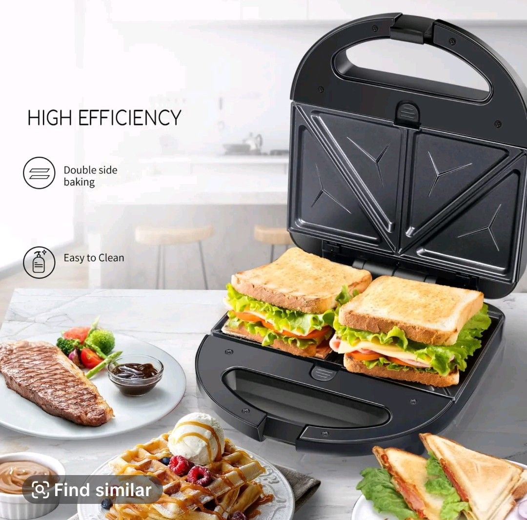 Sandwich maker with extra deep and easy to clean
