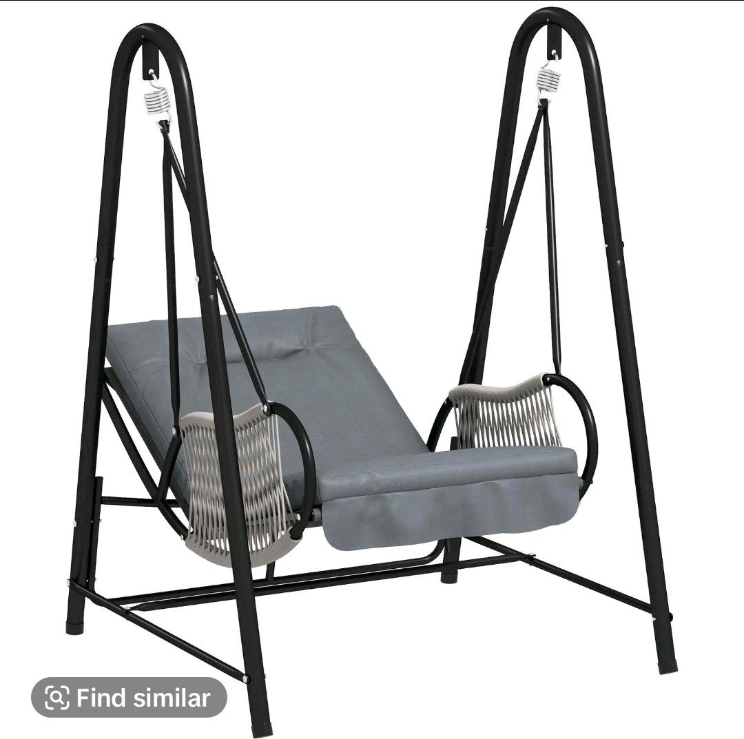 Garden swing with cushion for balcony or decks