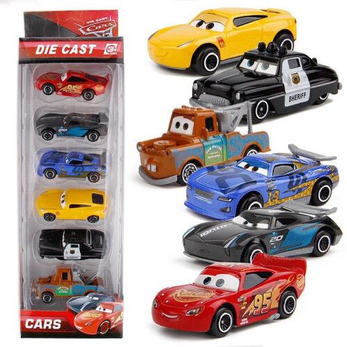 (6pcs) 6PCS Disney Pixar Cars Lightning Mcqeen Racer Model Car Kids Toy
