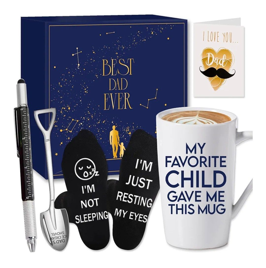 OMNIQI Dad Gifts, Father&#39;s Day Christmas Birthday Gifts for Dad, Personalised Presents for Father Men from Daughter Son, Xmas Gift for Daddy