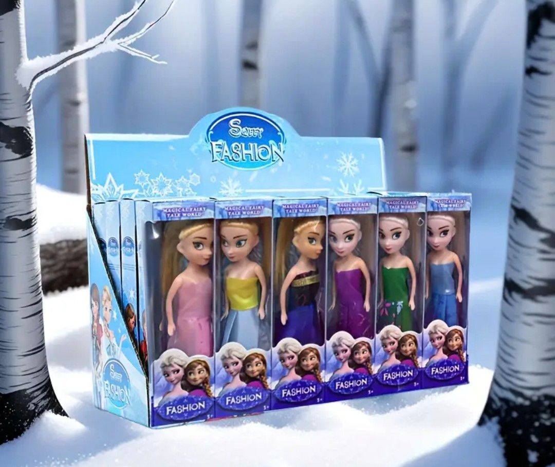 6pcs Disney Frozen Princess Set Elegant Dresses, Accessories, Suitable for Parties and Holiday Gifts, Christmas and New Year Celebrations