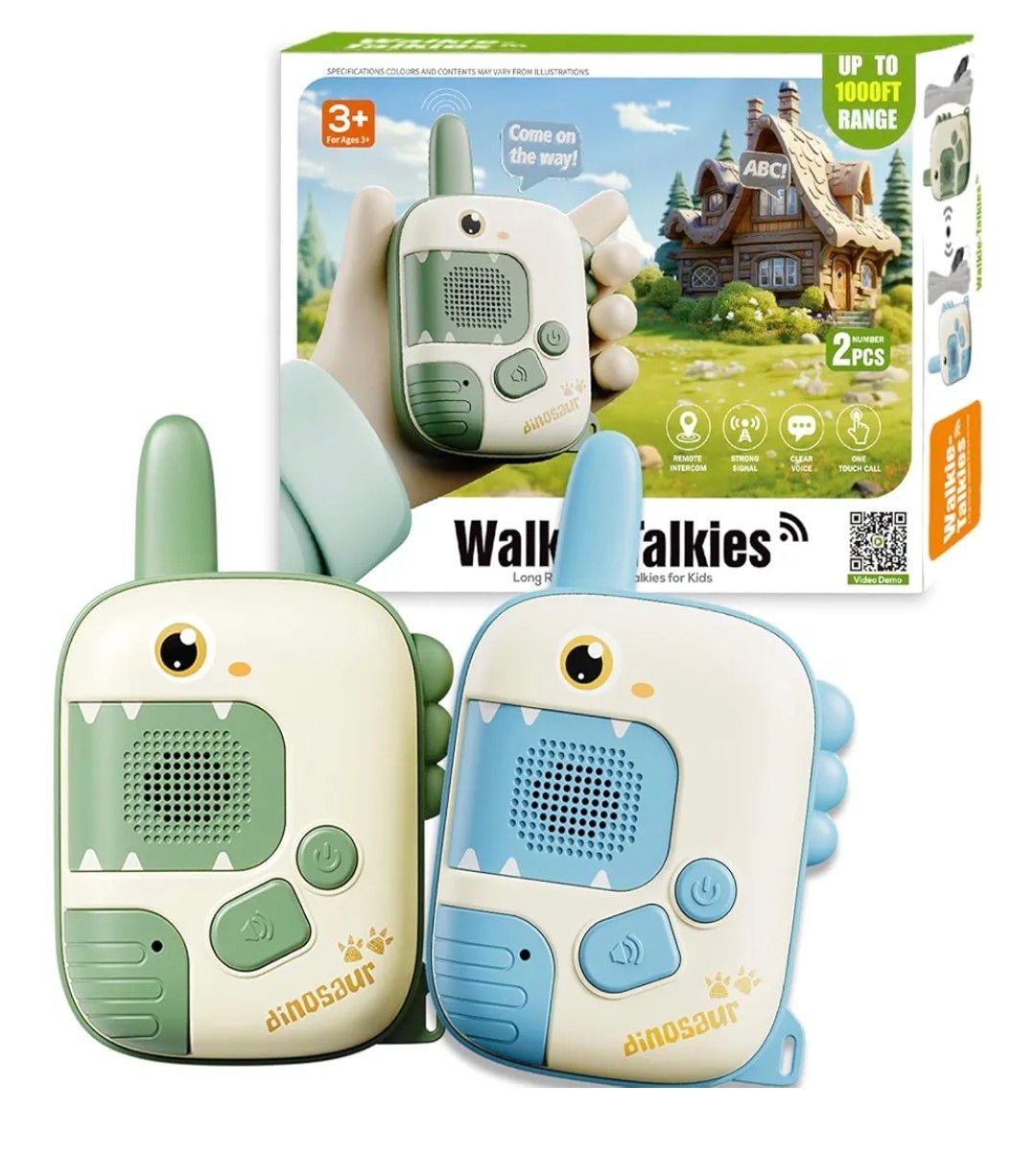 DQMOON Dinosaur Toys for Boys - 2 PCS Dinosaur Walkie Talkies Kids Toys for 3-8 Year Old Boys Gifts Outdoor Garden Games Birthday Gifts Christmas Stocking Fillers Sensory Toy for Kids Age 3-9