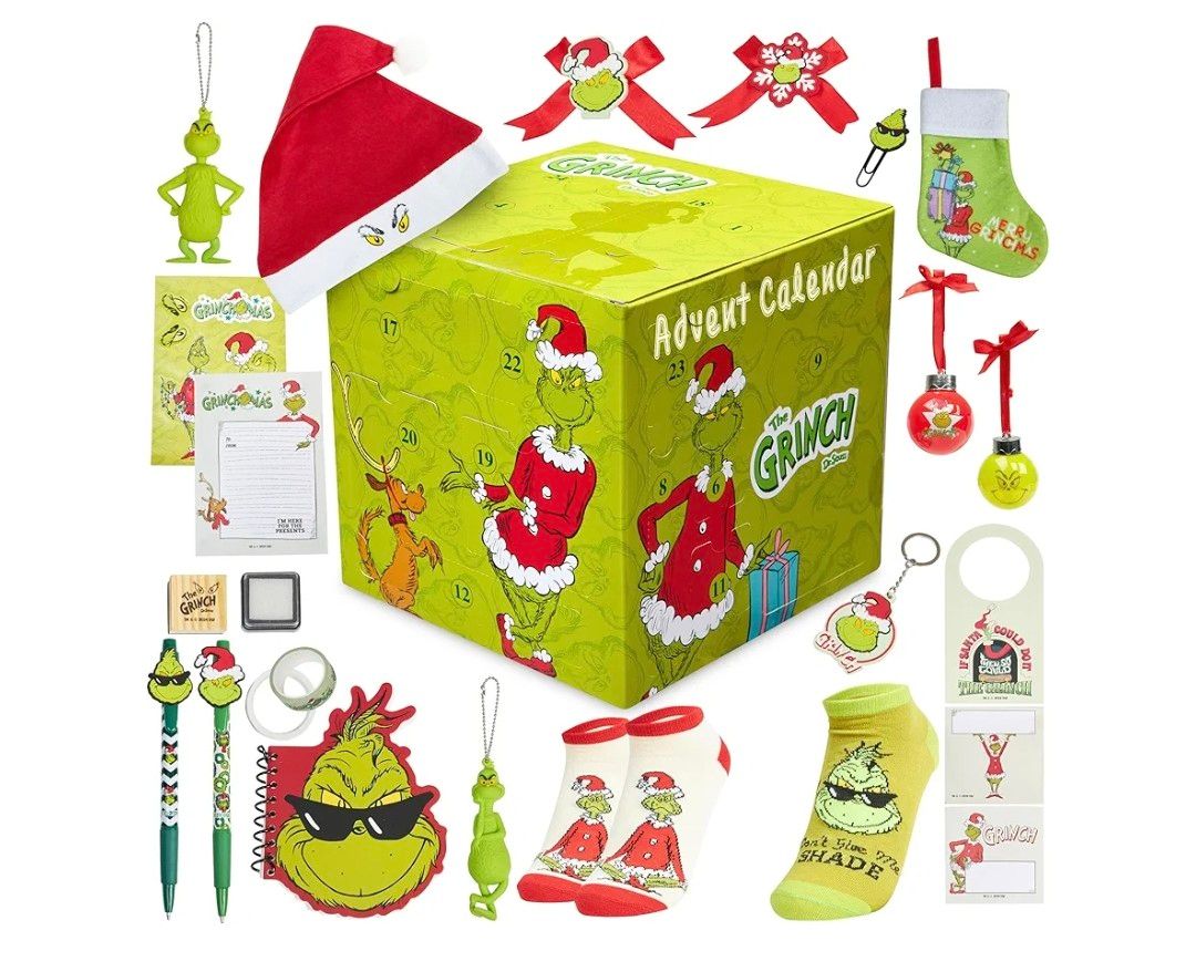 The Grinch Advent Calendar 2025 Teens Adults Christmas Calendar Decoration Stationery Socks Countdown Calendar Stocking Filler Gifts