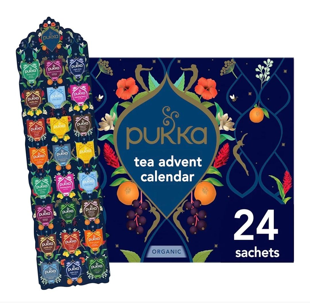 Pukka Herbs | Advent Calendar 2025 Organic Tea Selection | Ideal Secret Santa Christmas Gifts Idea For Women &amp; Men | Perfect For Tea Enthusiasts | 24 Delightful Black/Green/Herbal Infusion Tea Bags