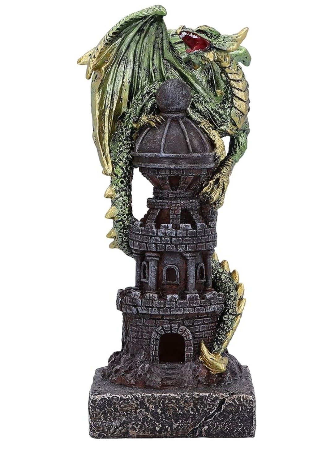 Nemesis Now Guardian of the Tower Figurine 17.7cm, Resin, Green, Dragon Sculpture, Gothic Fantasy Merchandise, Cast in the Finest Resin, Hand-Painted