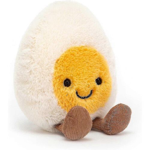 Amuseable Boiled Egg Plush - Small Happy Food Toy by Jellycat (3.25 x 5.5 in, Polyester/Cotton, from birth)