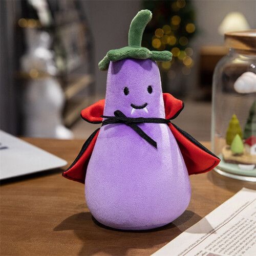 Fruit Party Dolls Jellycat Plush Toy Dolls Kids Birthday Christmas Gifts-Halloween Eggplant 20cm