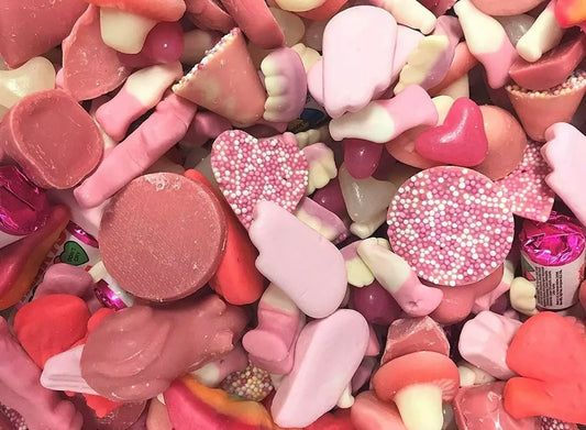 1kg Pink n Mix Sweets - Pink Valentines Candy Sweet Assortment