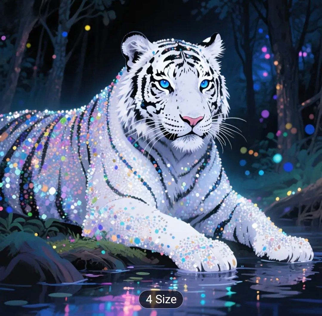 Adult 5D Diamond Painting Kit - Colorful Animal Wolf Theme, Round Resin Diamonds Craft Set for Home Wall Decor and Creative Hobby - Complete Digital Canvas Art Kit with Tools in Multiple Sizes: 20x20,