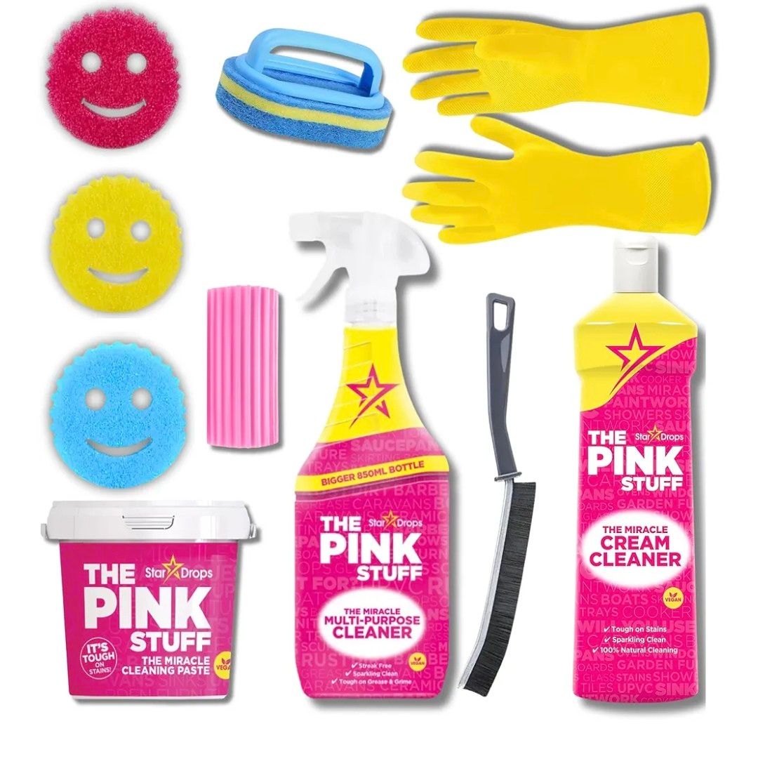 Cif &amp; Domestos Cleaning Essentials Kit - Includes Cif Original Cream Cleaner, Ocean Floor Cleaner, Power &amp; Shine Bathroom &amp; Kitchen Sprays, Limescale Spray, Domestos Toilet Cleaner &amp; Rim