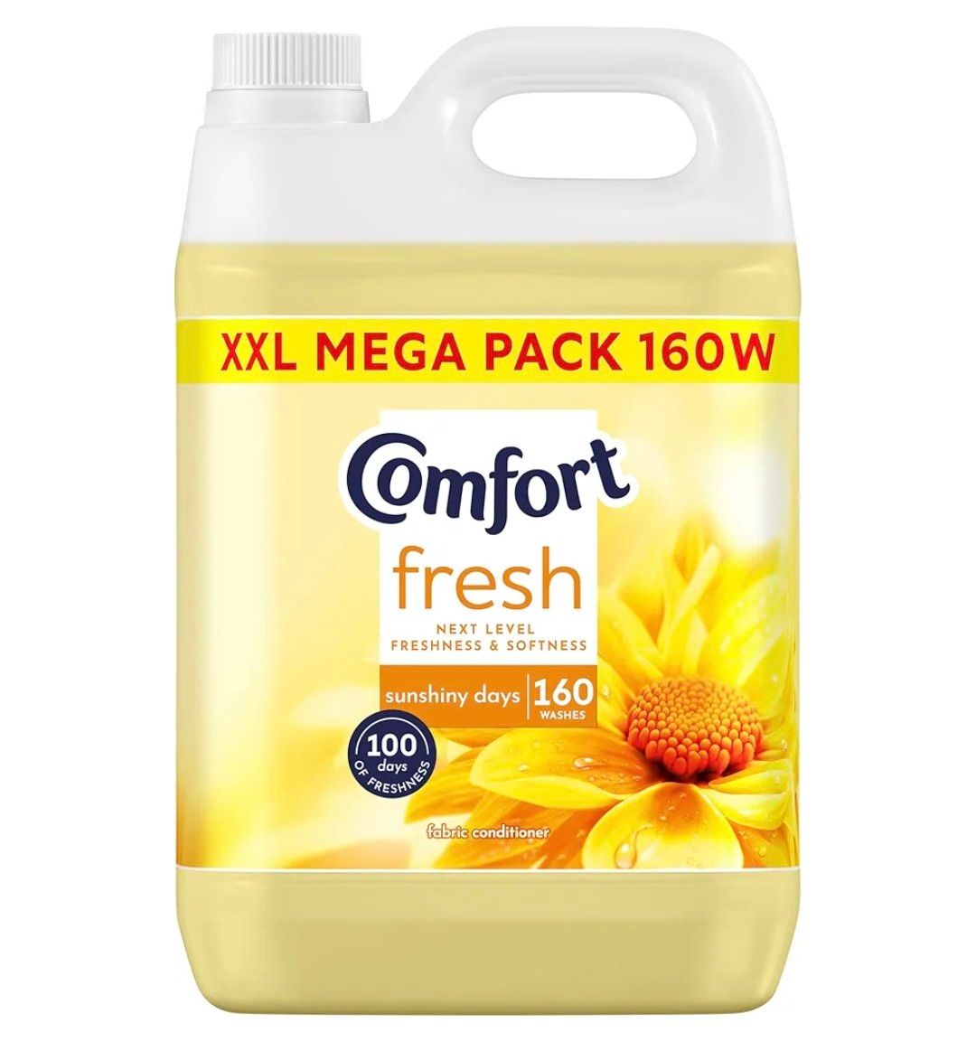 Comfort Fresh Sunshiny Days Fabric Conditioner Softener with Motion-Activated Fragrance Technology 100 Days of Freshness 160 washes (4.8 L)