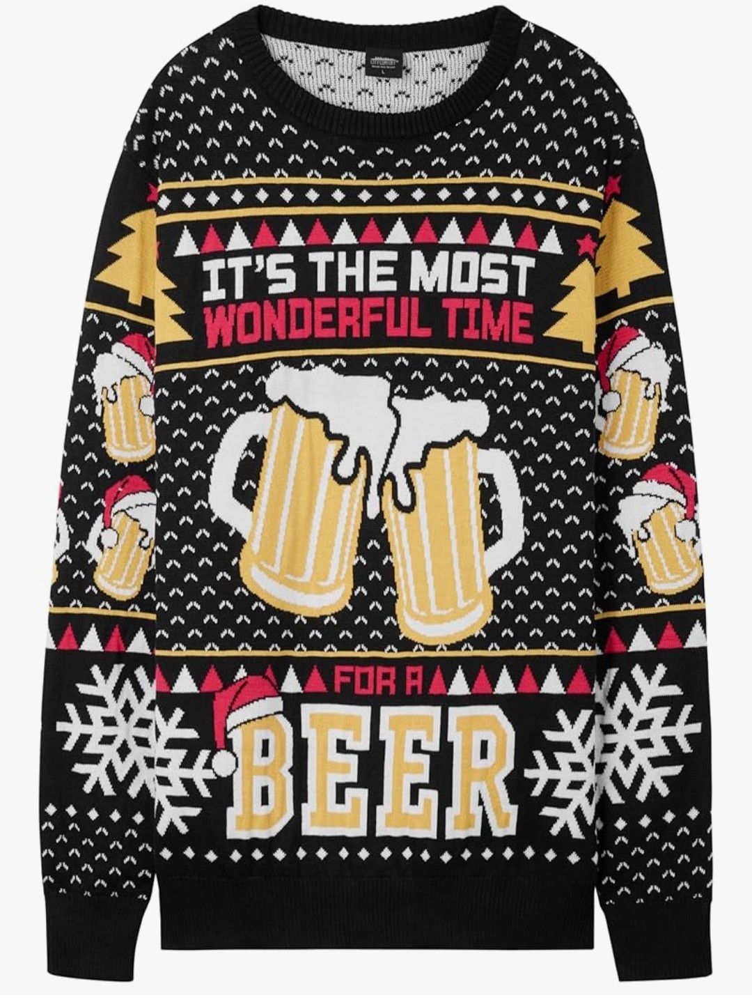Get Trend Jumper for Men M-2XL, Knitted Crew Neck Christmas Sweatshirt, Warm Winter Pullover Sweater, Gifts for Men