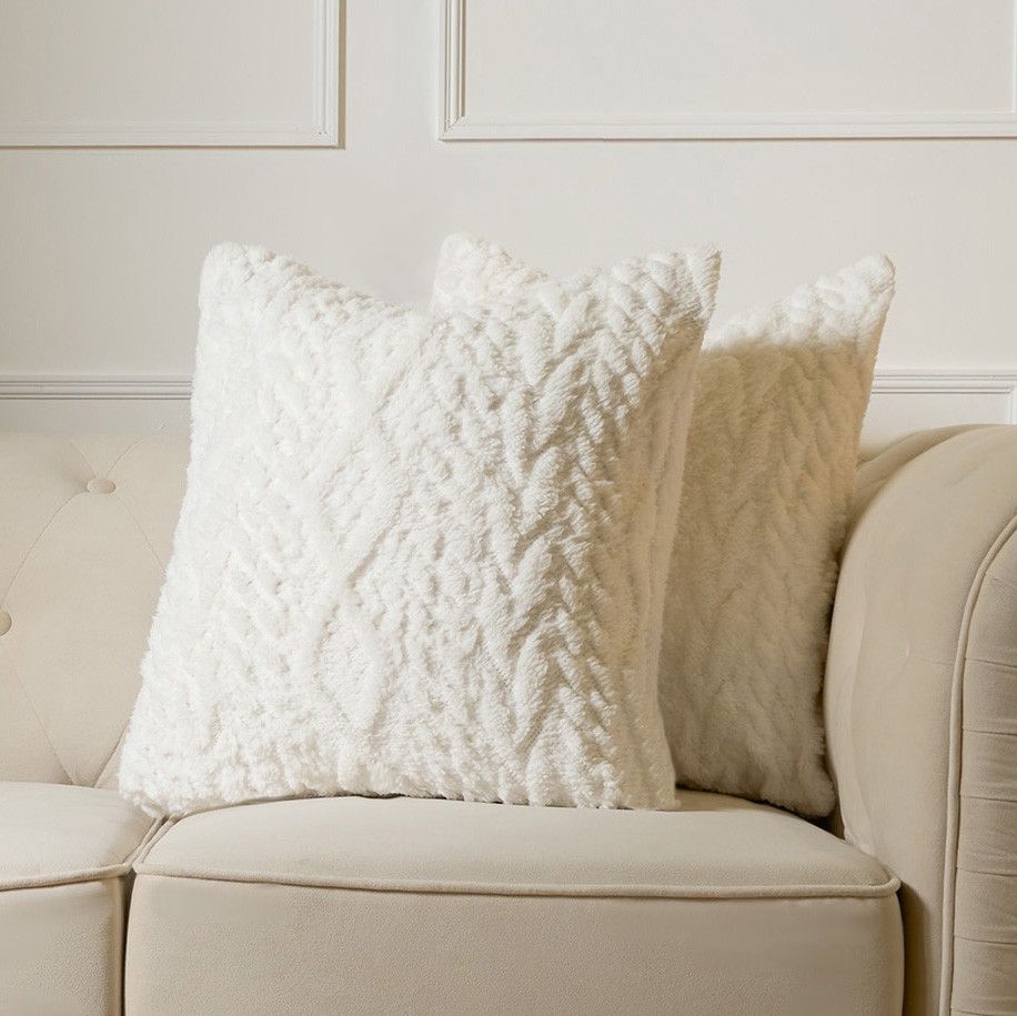 Cable Knit Cushion Covers - Cream