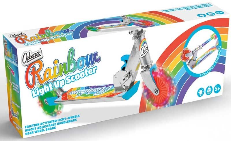RAINBOW SCOOTER WITH FLASHING WHEELS