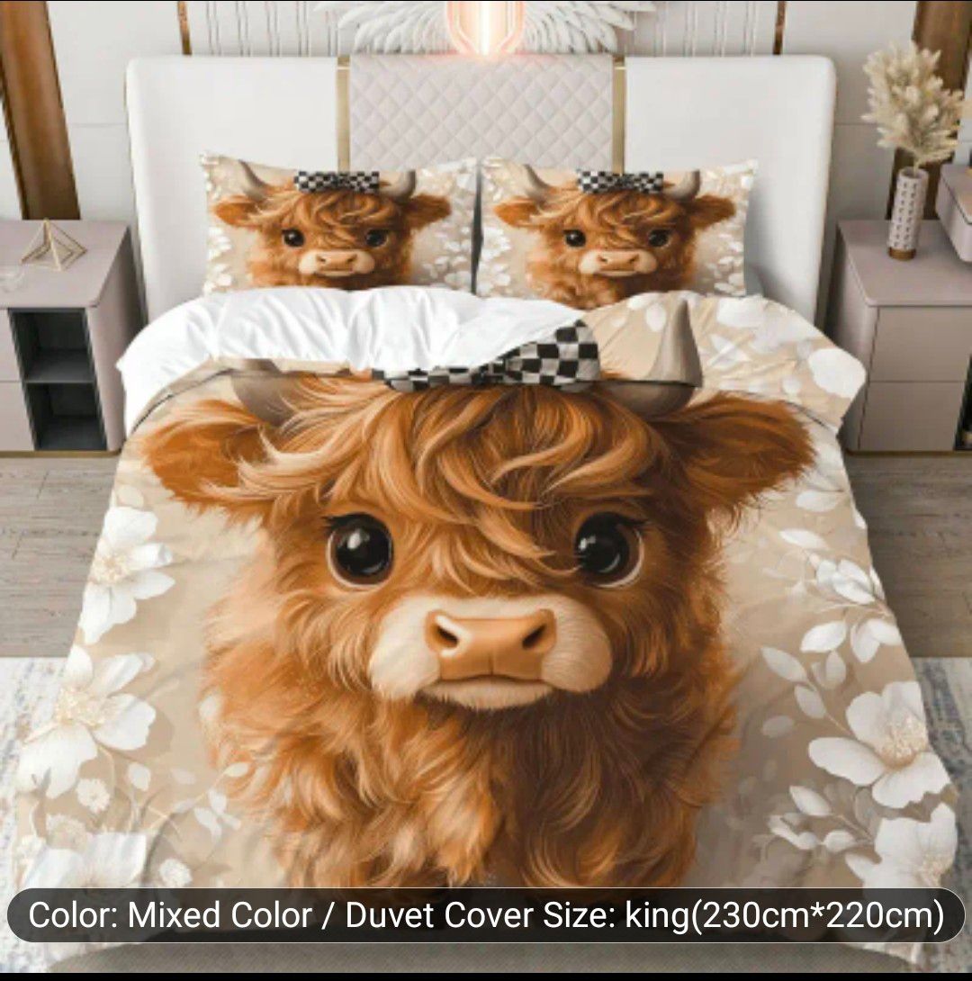 Highland cow bedding set king size